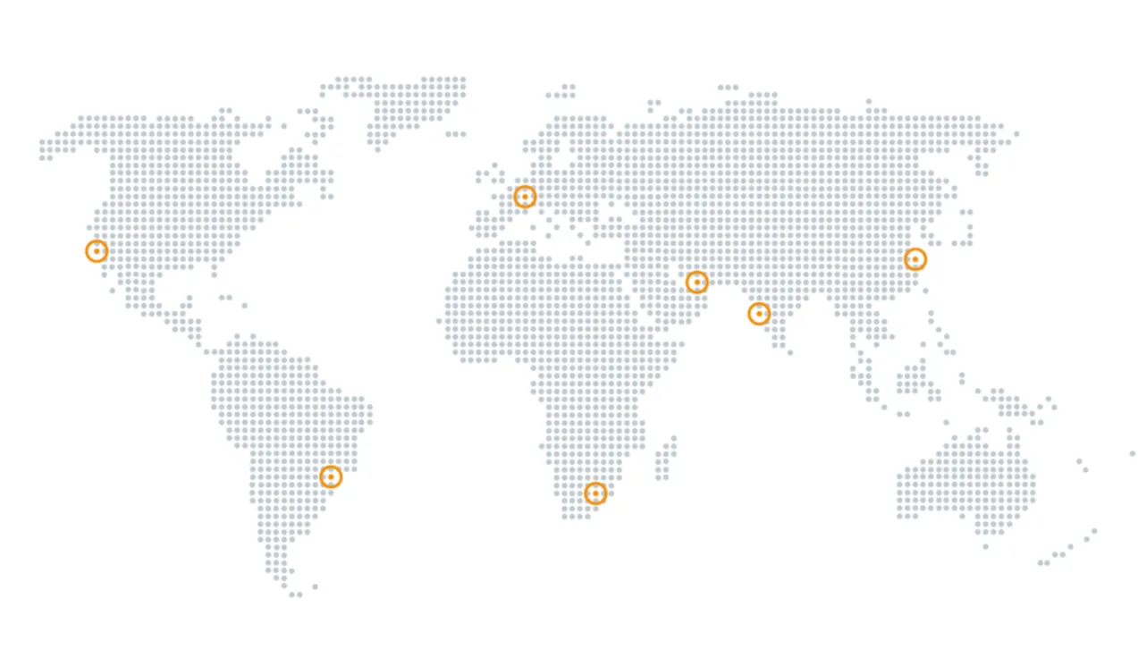 VIP weltweite Niederlassungen Karte