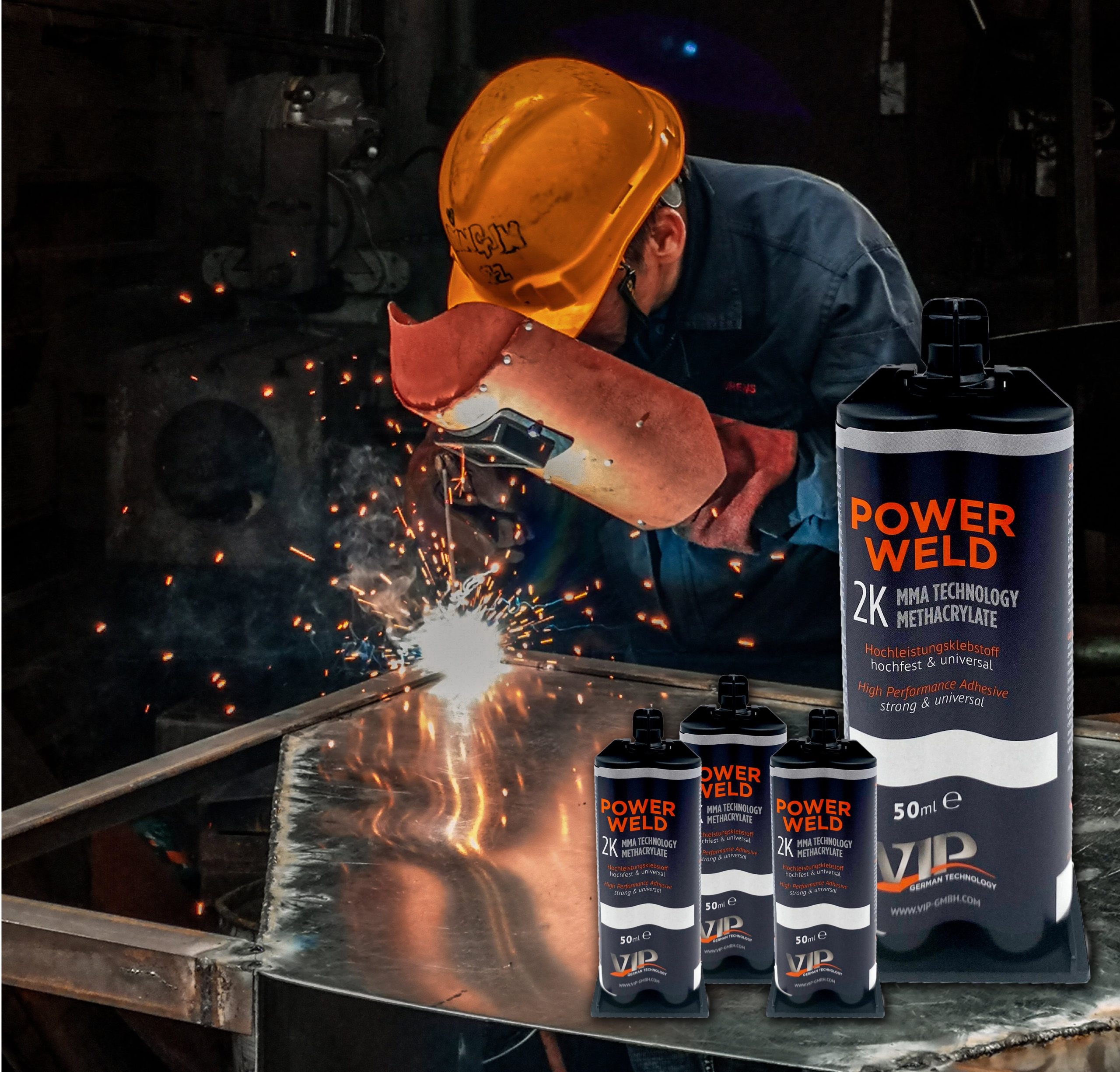 VIP Adhesives - MMA Klebstoff für Metallbauer Power Weld